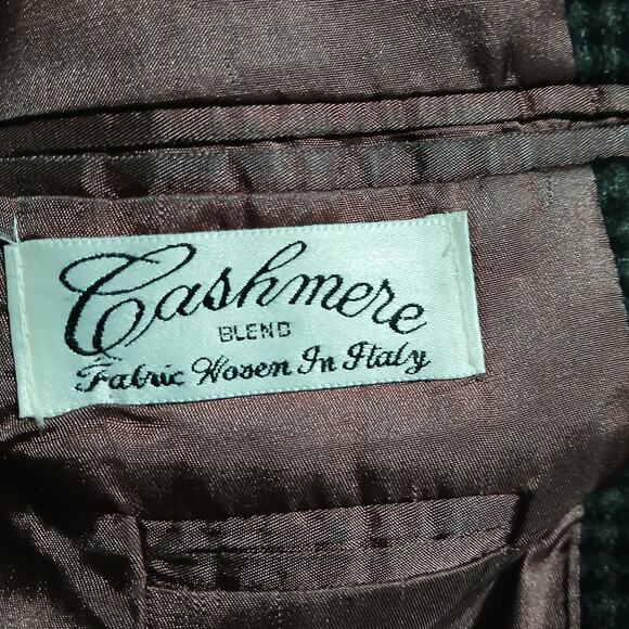 Ron Chereskin Men's Cashmere Blend Blazer 3 Button 42R Grey Houndstooth - Picture 2 of 11